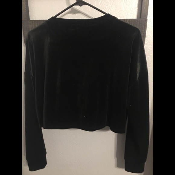 Velvet Crop Top Long Sleeve - Picture 4 of 4